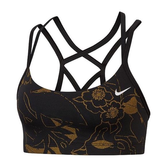 Nike Other - Nike favorites light support gold and black floral print sports bra